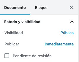 Pestaña documento