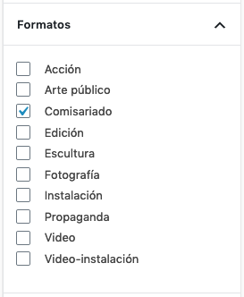 Formato comisariado