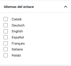 Idioma del enlace vacío